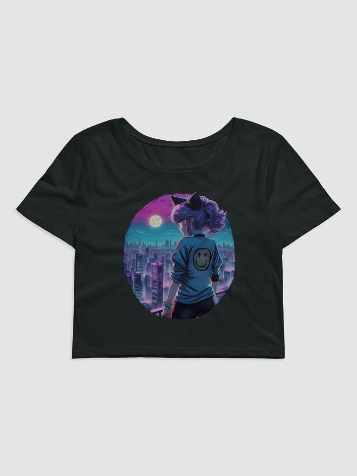 Anime Catgirl Rooftop (Bella+Canvas Women's Crop Tee) product image (1)