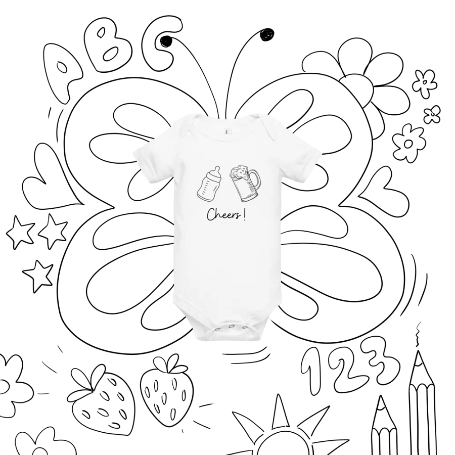 Baby Bottle and Beer Stein - Baby Short Sleeve Onesie product image (8)