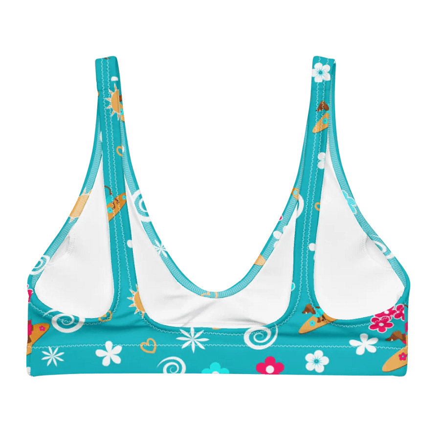Surfing Dachshund Pattern Padded Bikini Top product image (2)