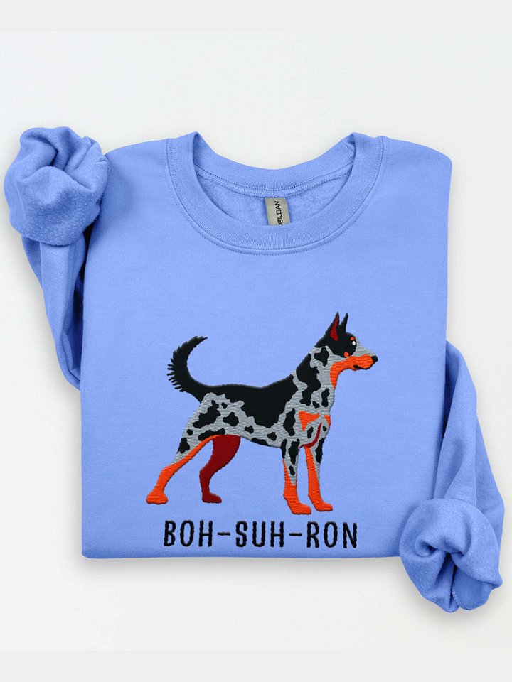 Boh-Suh-Ron Sweatshirt (Embroidered) of a Beauceron(Harlequin, Cropped Ears) product image (1)