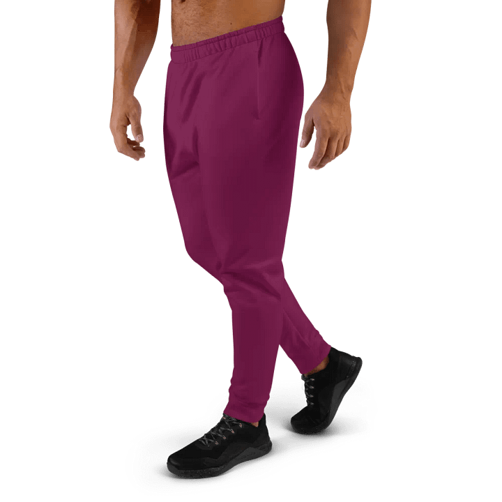 Plain Dark Burgundy Red True Summer Recycled Polyester Premium Men's Joggers by Treasure Pie product image (2)