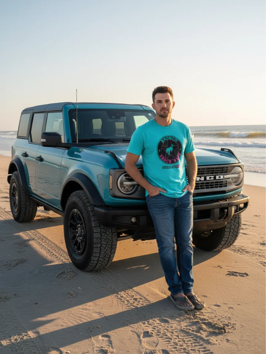 2025 Bronco Beach Bash Ocean City / Destination Bigfoot Bronco Collab | Full Frontal Bella + Canvas Supersoft T-Shirt (Multiple Colors Available) product image (1)