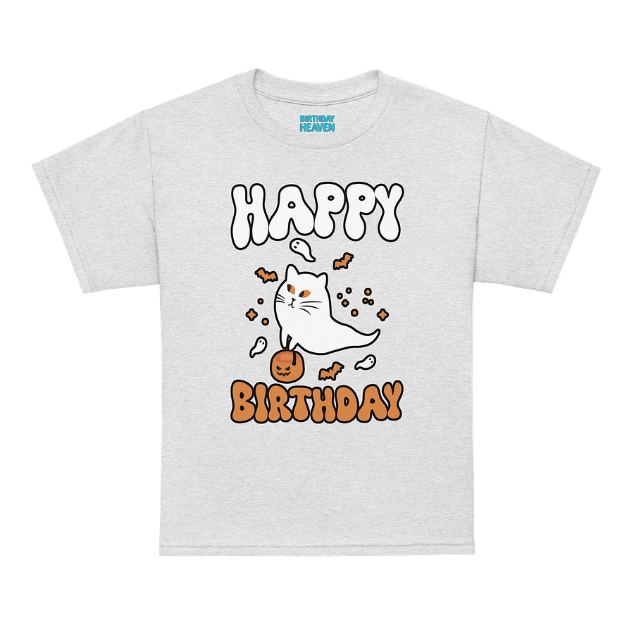 Happy Birthday (Cat Ghost Halloween) T-Shirt For Kids product image (39)