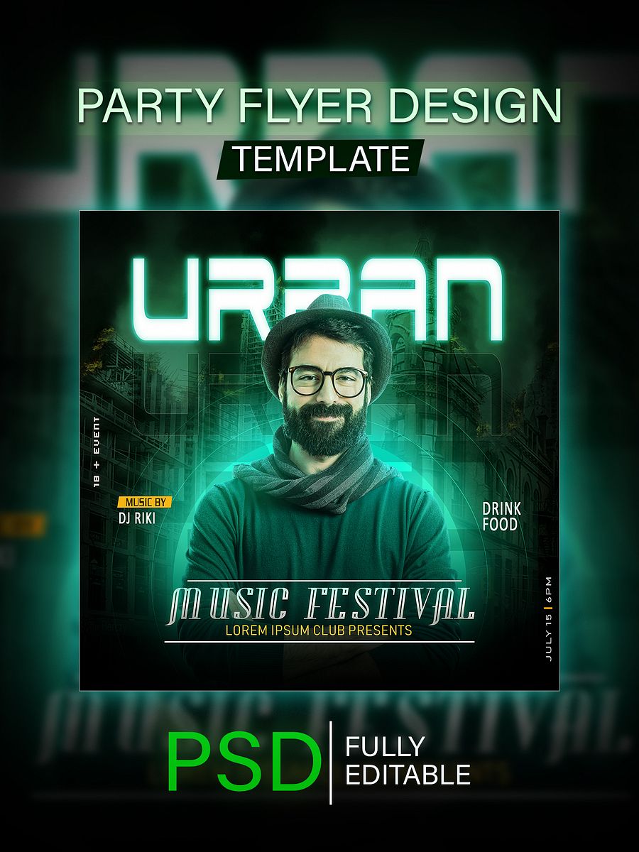 Urban Music Festival Party Flyer Template 🎉🎶 product image (1)