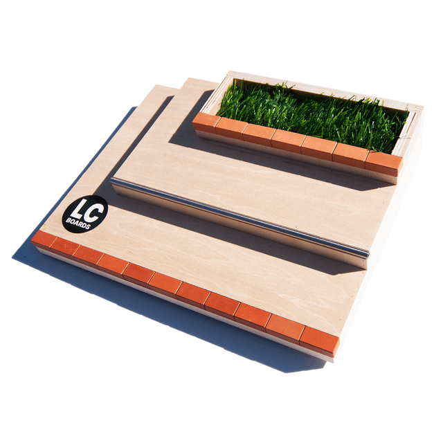 LC BOARDS FINGERBOARD 3 BLOCK PLAZA RAMP WOOD product image (3)