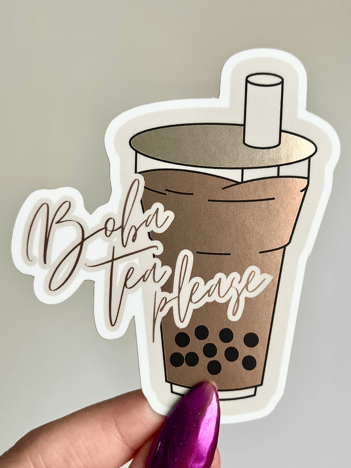 Boba Tea Matte Mirror Sticker product image (2)