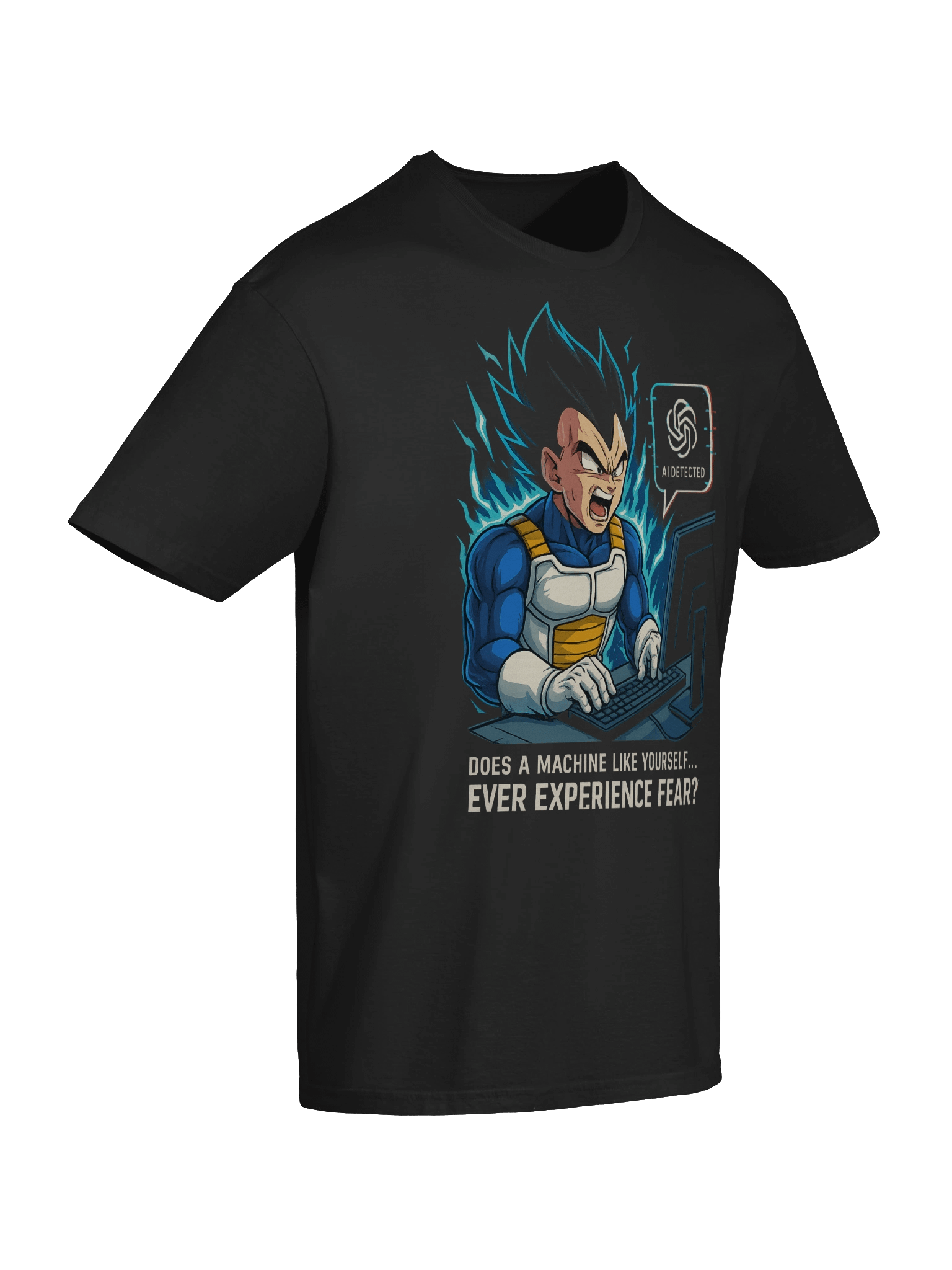 Vegeta Fear AI T-Shirt | Dragon Ball Z x ChatGPT Meme Tee product image (67)