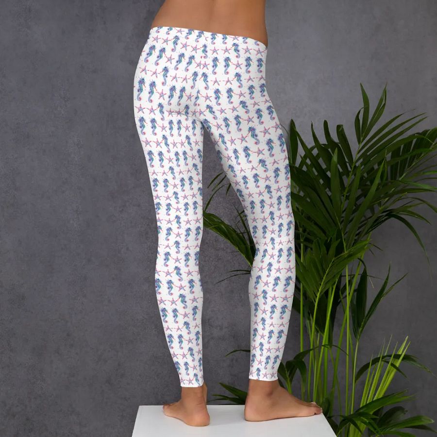 Colourful Seahorse And Starfish All-Over Print Leggings product image (7)