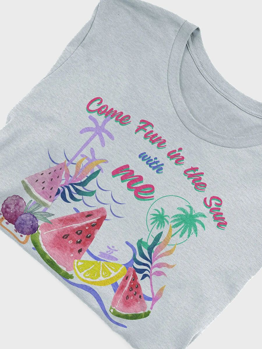 Bella canvas supersoft T shirt with holiday summer fruits “ Come fun in the sun with me” product image (5)