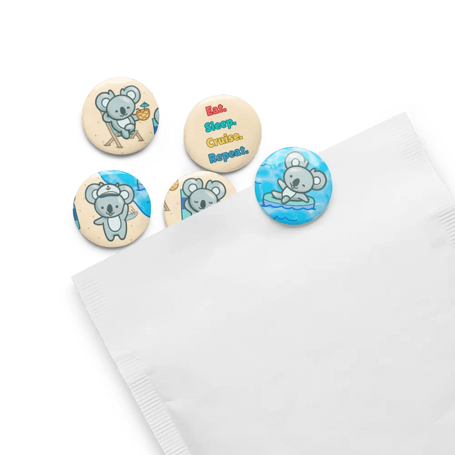Eat Sleep Cruise Repeat! Beach Koala Pin Set product image (5)