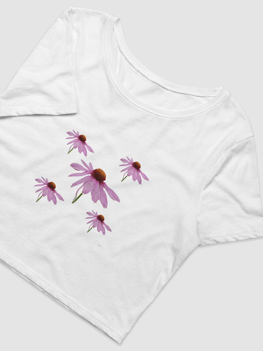 Pink Cone Flower Cropped Ladies T Shirt product image (3)