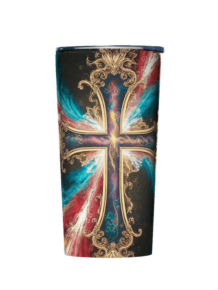 Lift Me Up Lord 3D Christian Cross Red Gold 20oz Stainless Steel Tumbler product image (1)