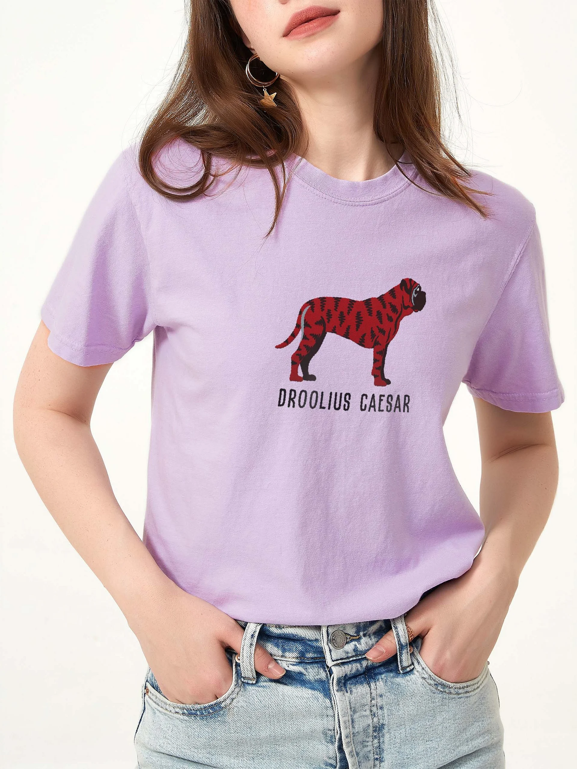 Droolius Caesar T-Shirt(Embroidered) of an English Mastiff(Brindle) product image (2)