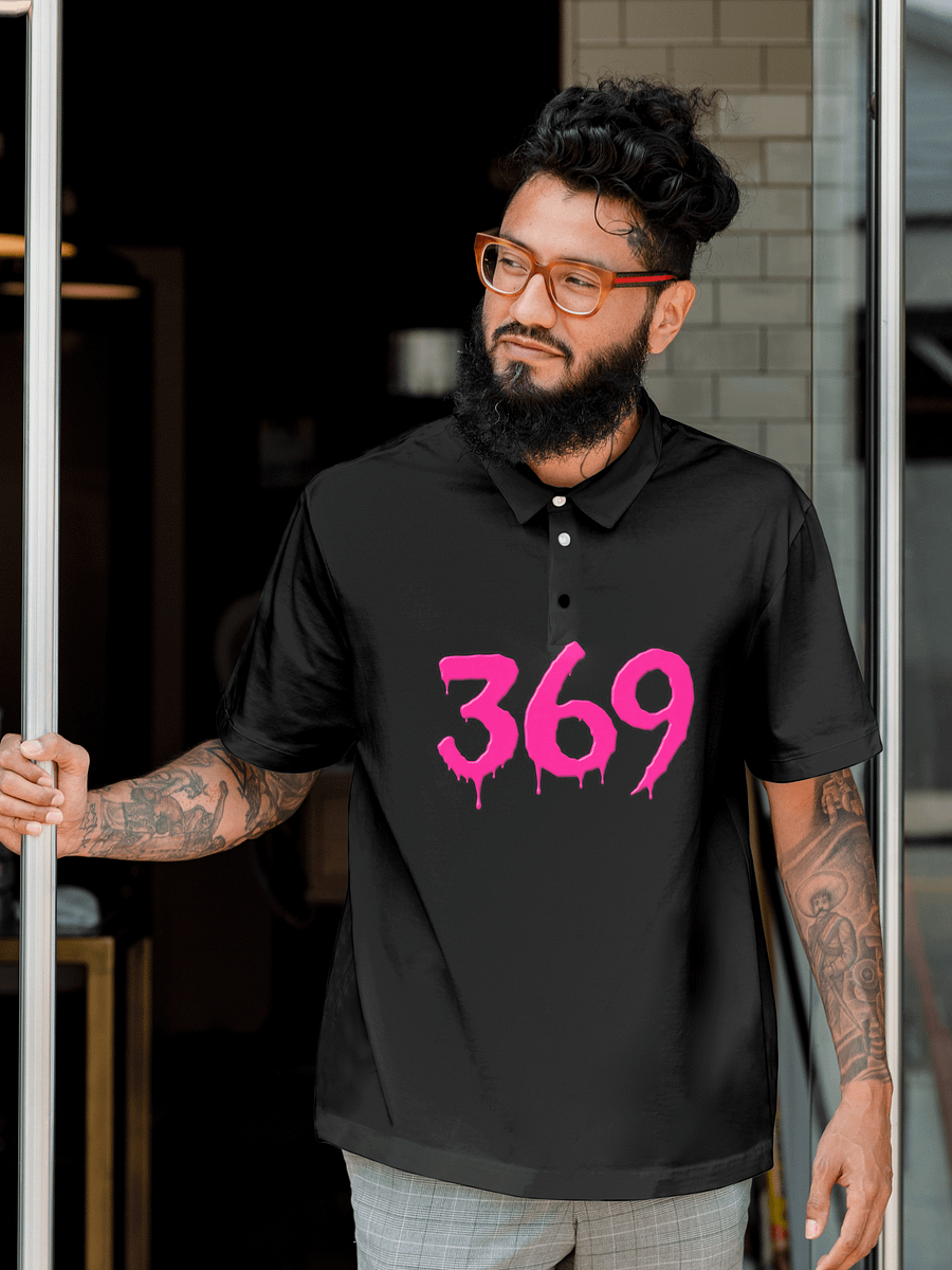 369 Hot Pink and Black Short Sleeve Polo Shirt product image (1)