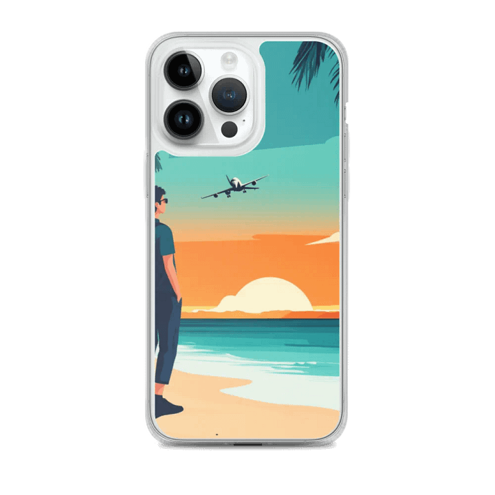 MagSafe® Clear Case for iPhone® | AI Escapes: Beach Vacation Design Masterpiece product image (2)
