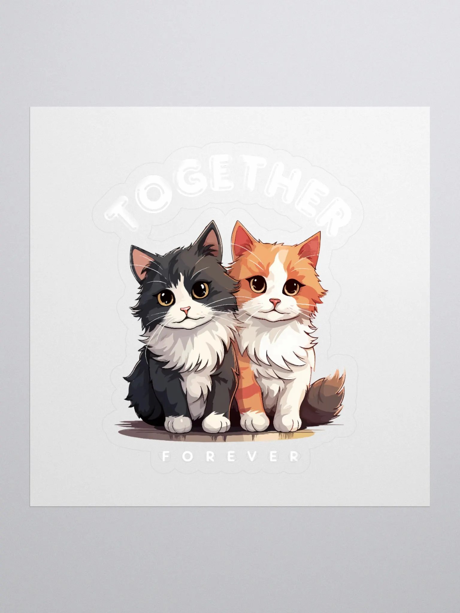Feline Friendship Kiss Cut Stickers product image (1)