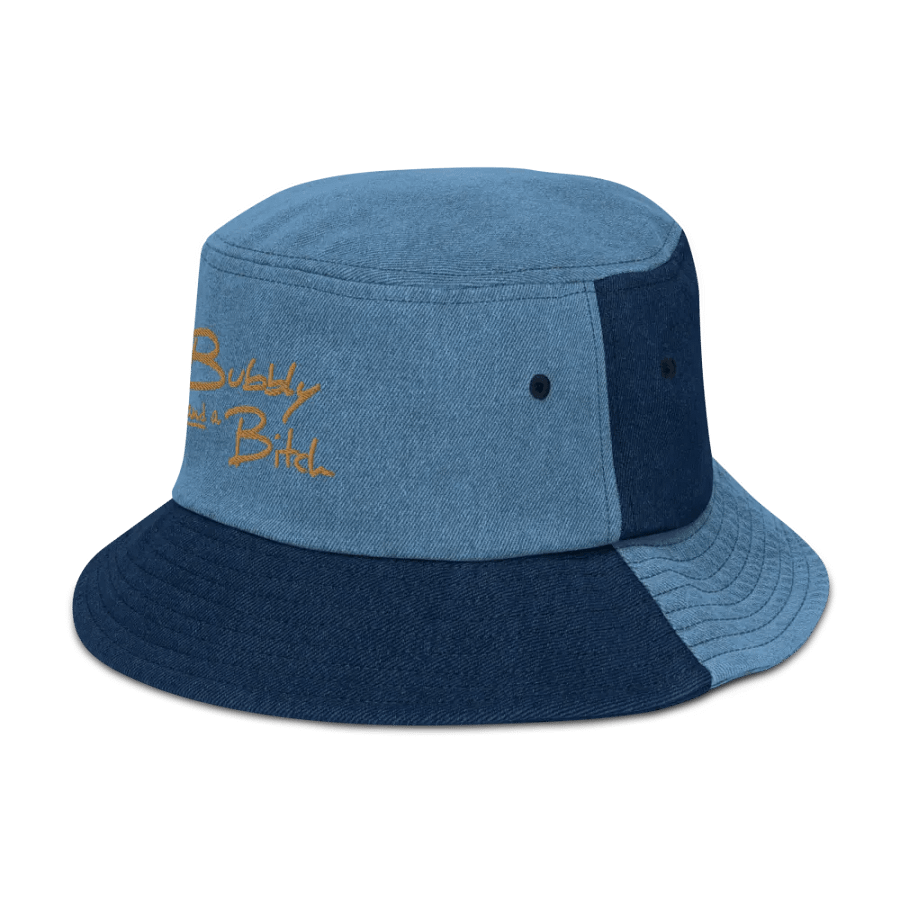 Bubbly and a B*tch (brass) embroidered denim bucket hat product image (11)