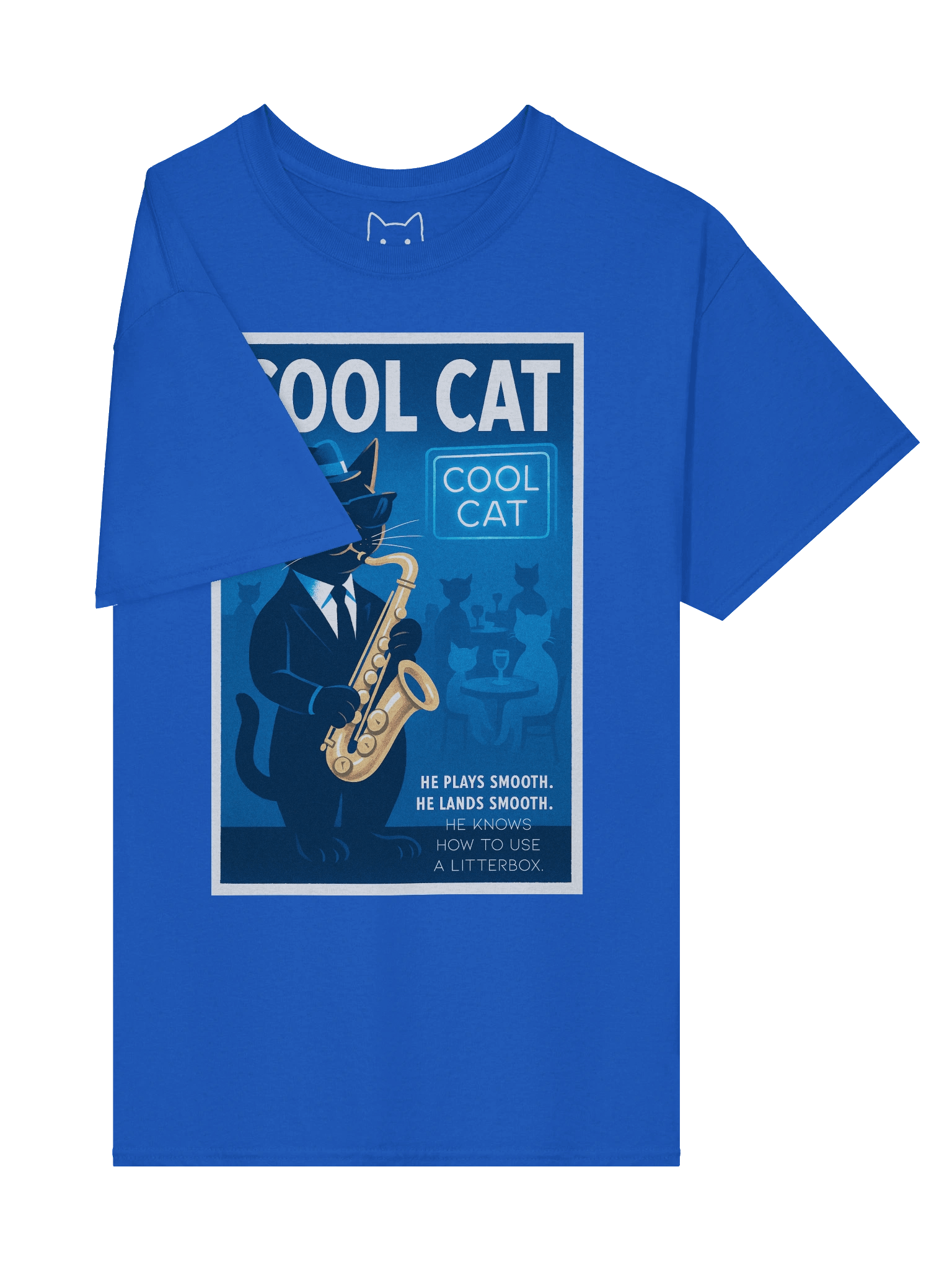 Cool Cat Jazz Saxophone He Knows How to Use a Litterbox Boxy Fit Unisex T-Shirt product image (52)
