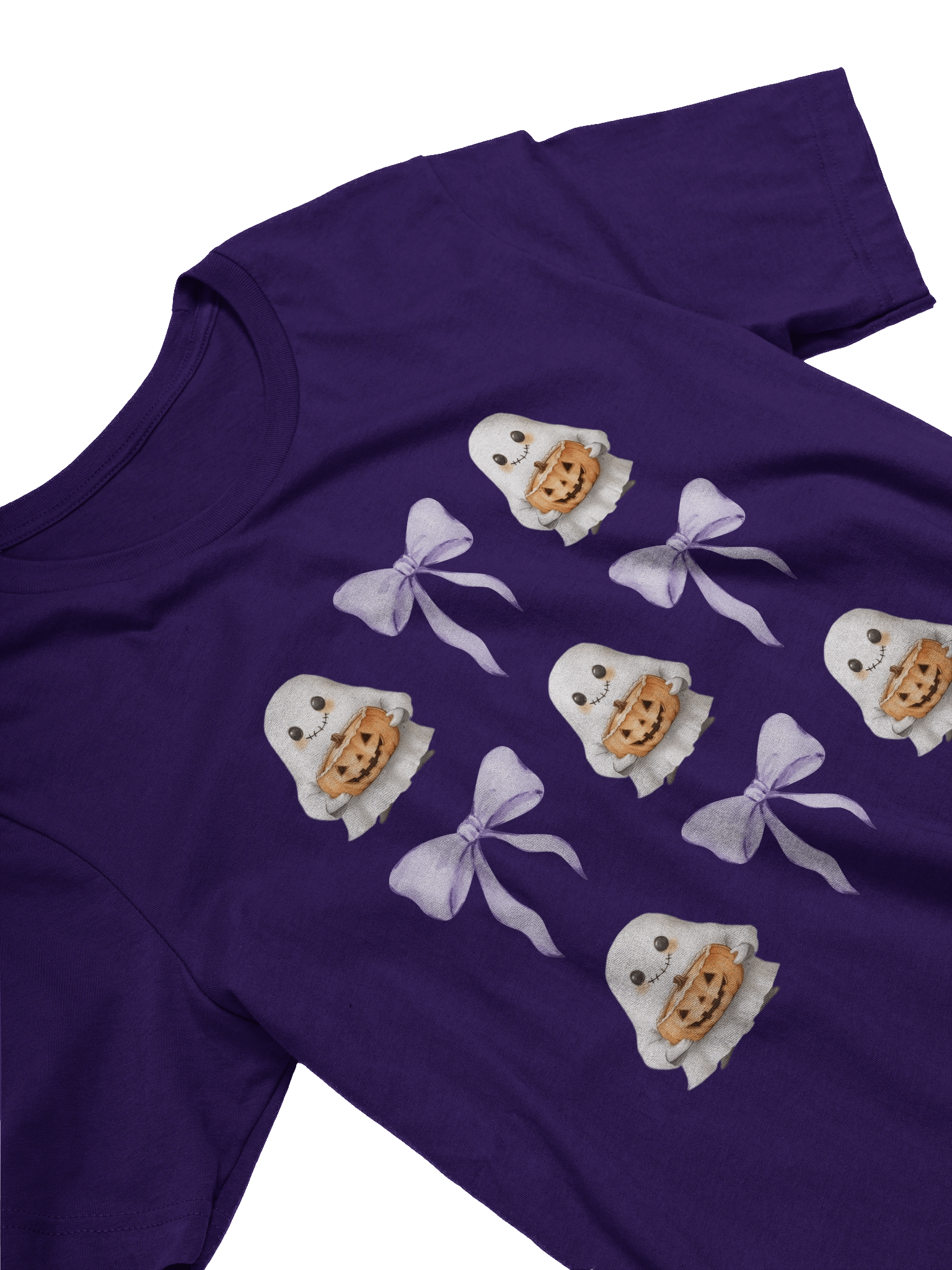 Halloween Cute Ghosts & Lilac Knots Tshirt | Halloween T-shirt Cute Ghost Shirt | Vintage Ghost Tee | Lilac Knots Tee | Spooky Season Apparel product image (4)