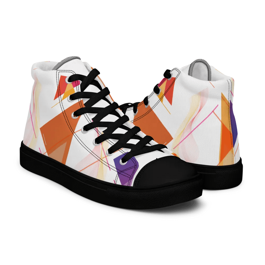 Women's High Top Canvas Shoes -Abstract orange and Purple design product image (7)