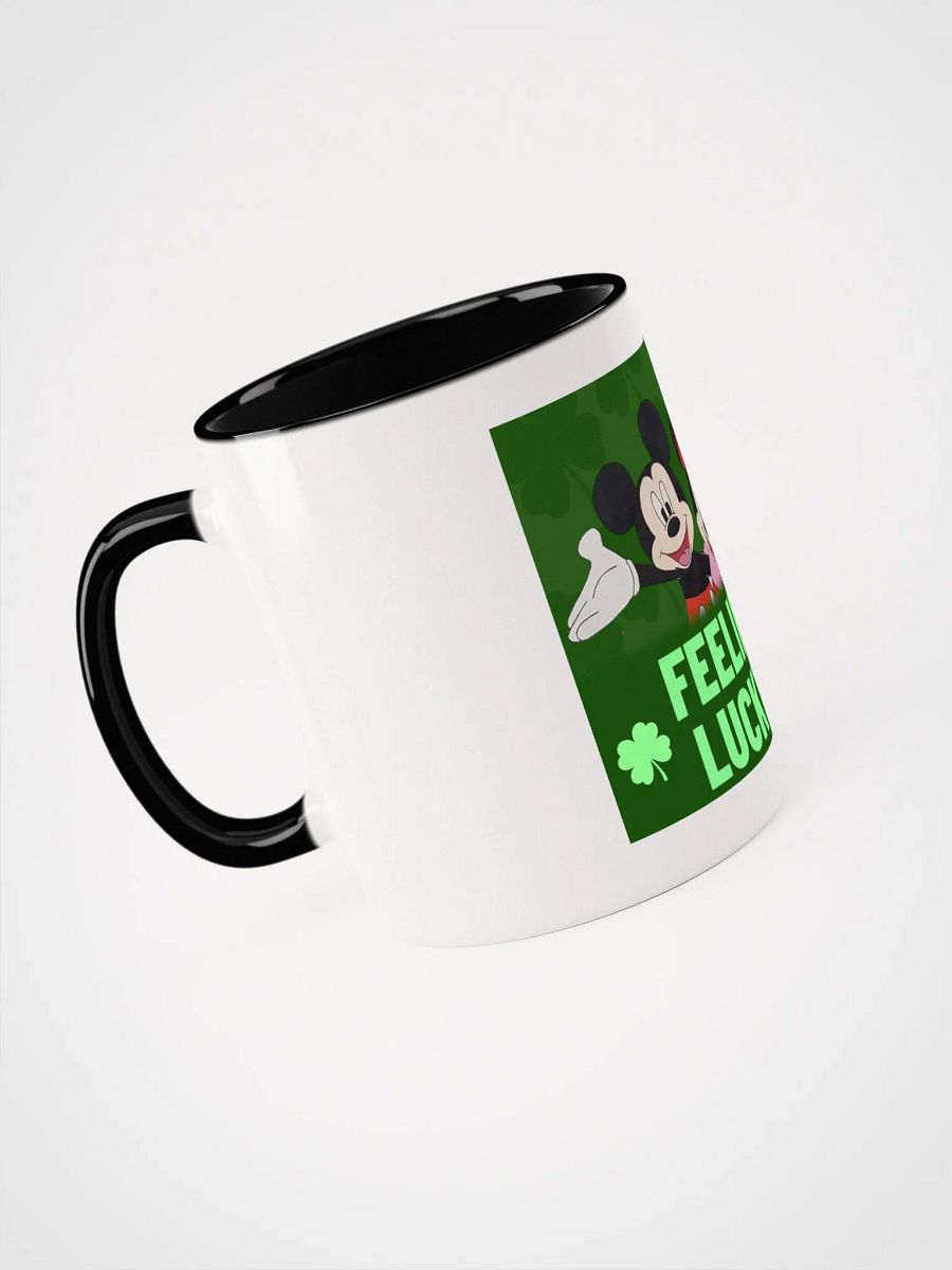 Mickey and Minnie mouse (art by Dina R.) green style - Ceramic Mug with Color Inside product image (25)