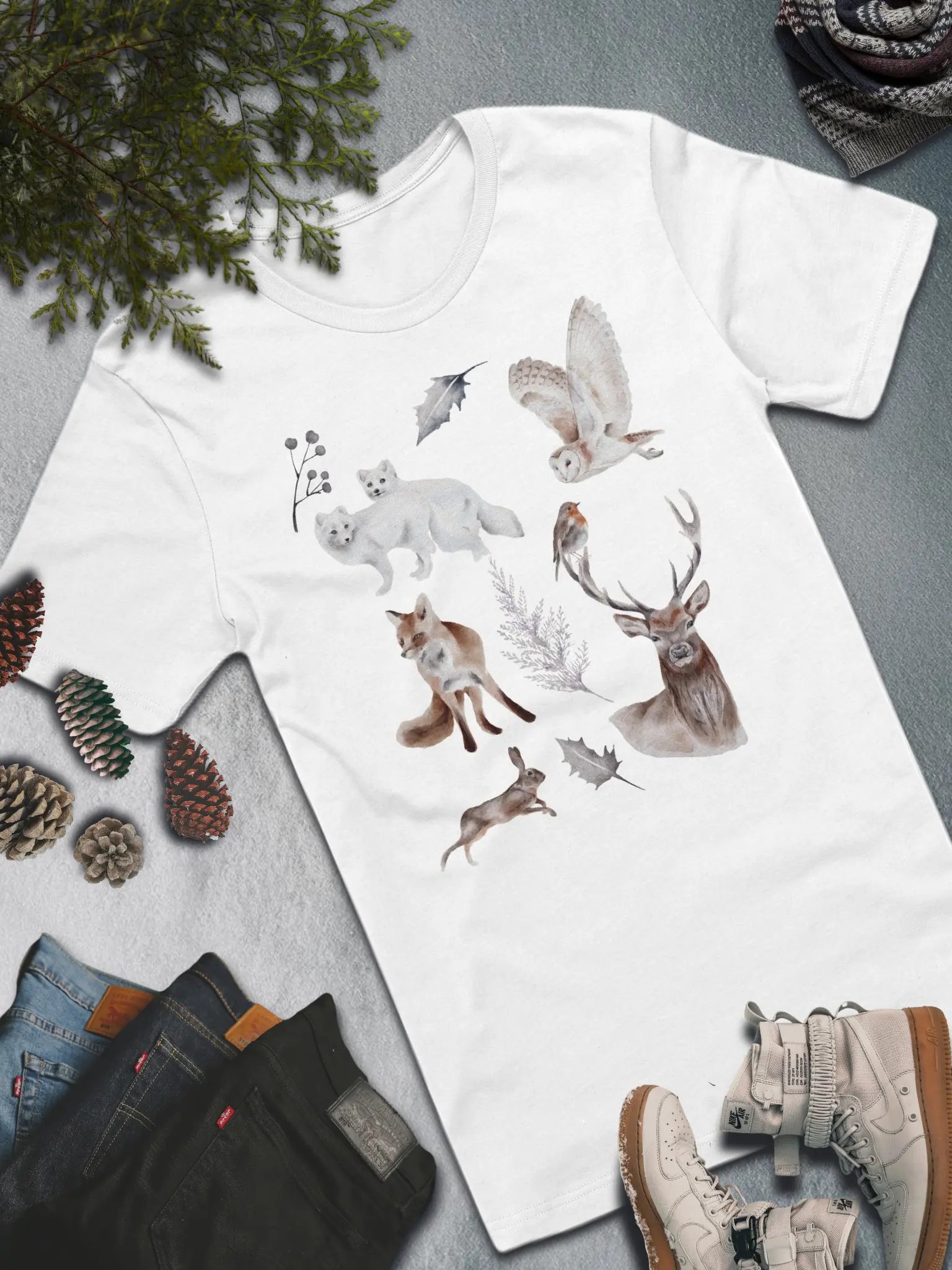 Winter Wildlife T-Shirt – Nature-Inspired Animal Fashion product image (1)