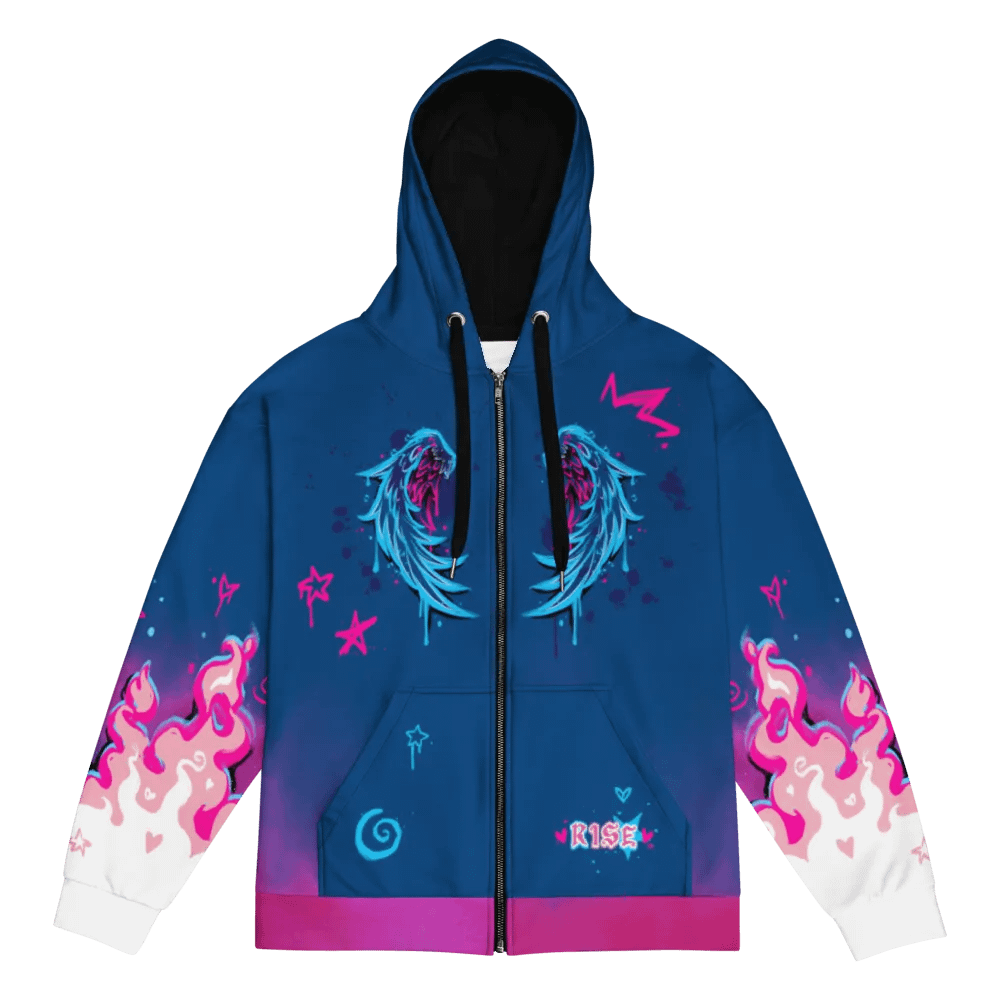 RISE Collection: Subtle Transgender Pride Phoenix Zip Hoodie - BLUE product image (3)