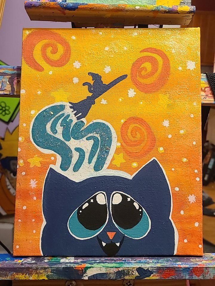 Lil' Kitty, Big Dreams 8x10 painting on canvas product image (1)