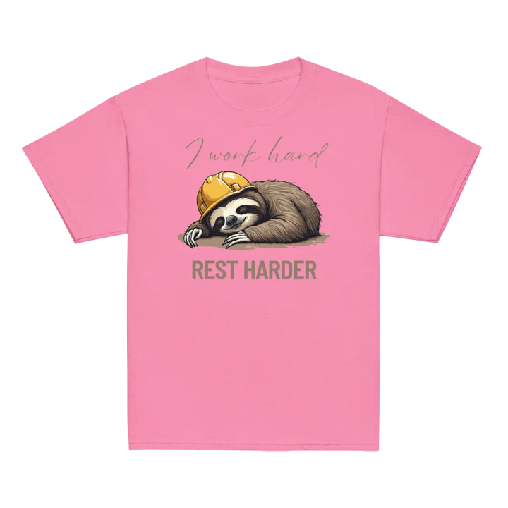 Sloth Work Hard Rest Harder Youth Tee product image (22)