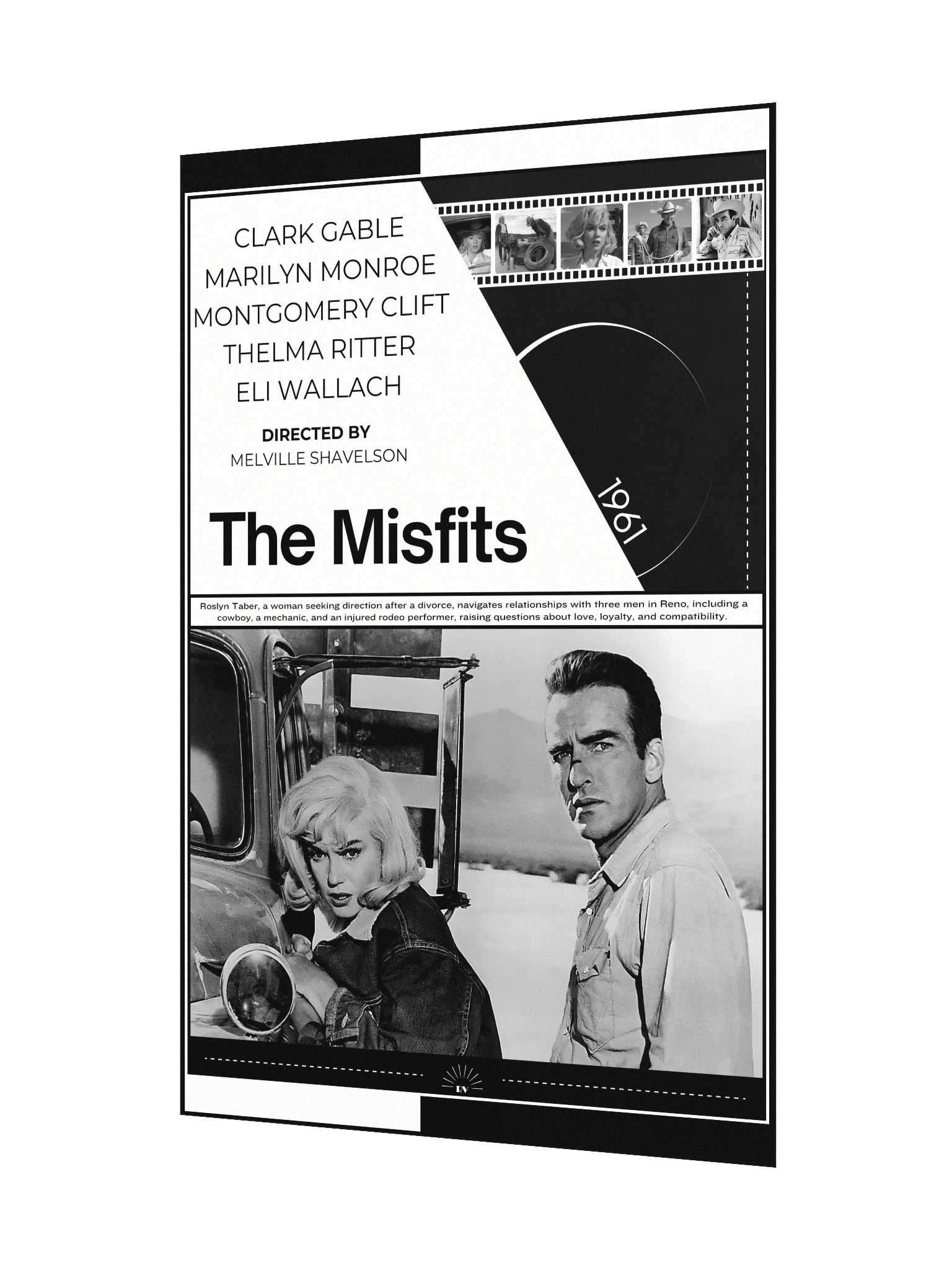 The Misfits with Marilyn Monroe, Clark Gable and Montgomery Clift 1961 | Movie Poster | 12x18 Wall Art product image (3)
