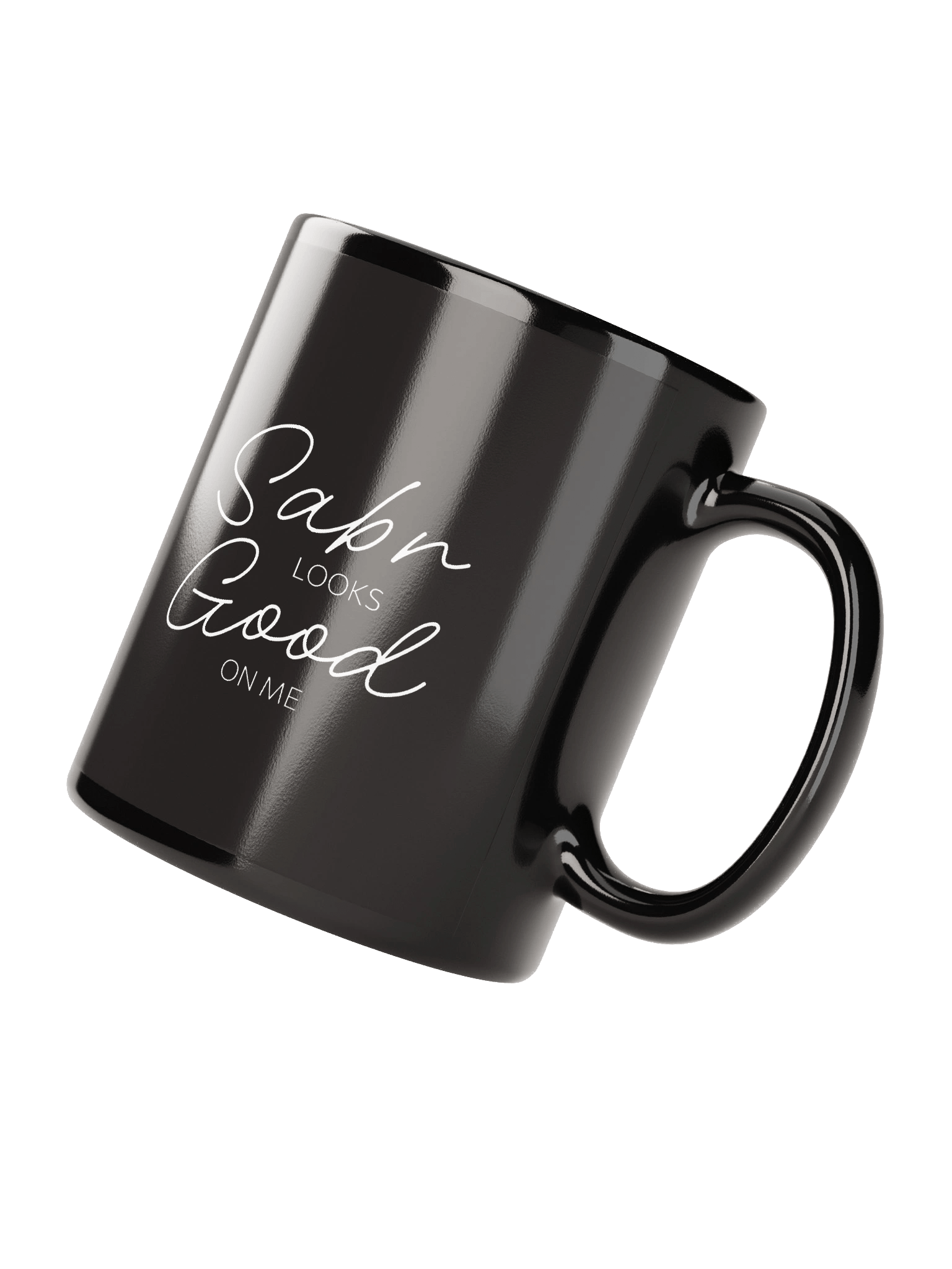 "Sabr looks good on me" Black Glossy Mug product image (3)