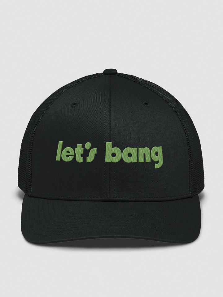let's bang. black/green, trucker hat product image (1)
