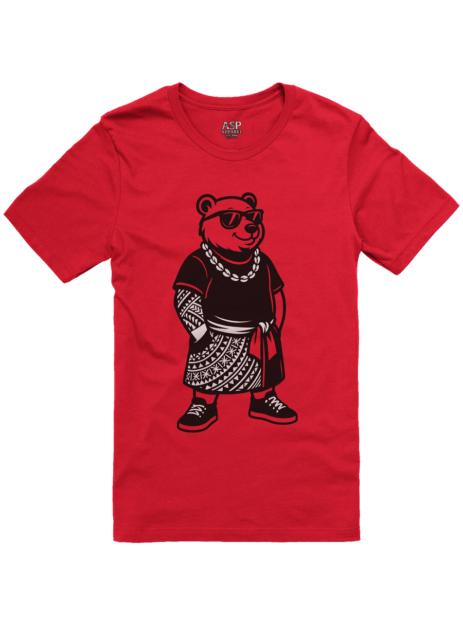 Urban Island Bear Tee – Samoan Streetwear T-Shirt with Tribal Lavalava Design | ASP Apparel product image (1)
