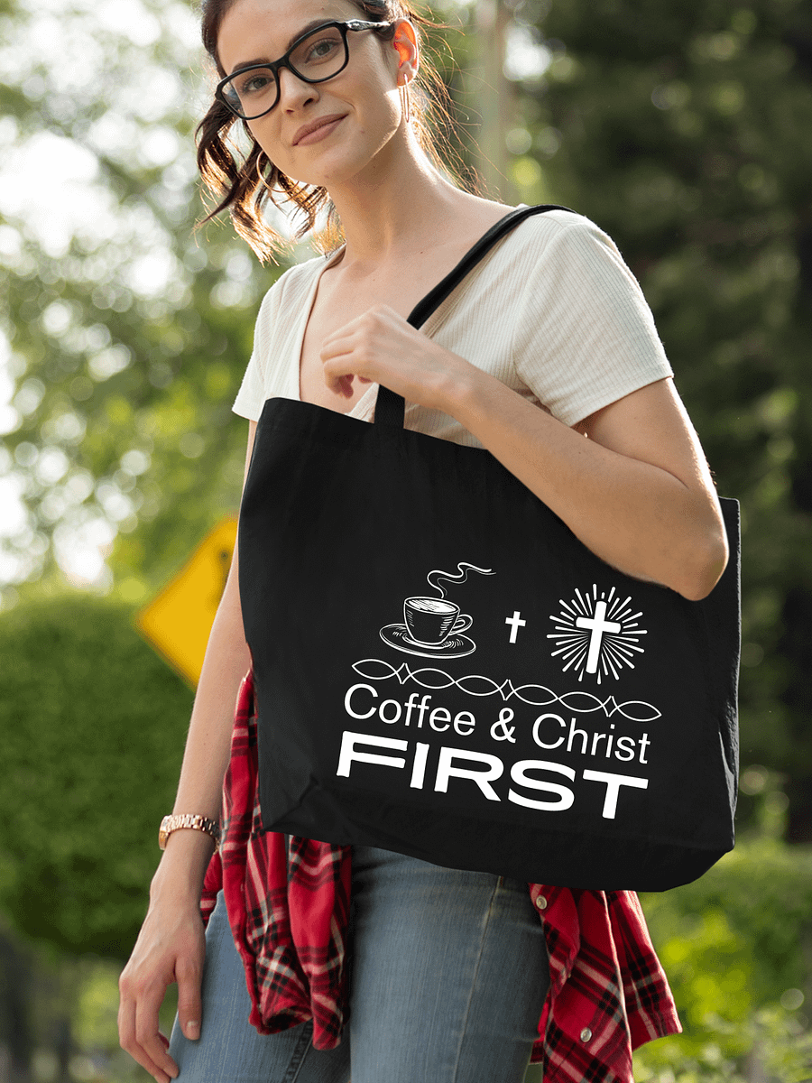Coffee & Christ First Christian Faith Organic Tote Bag. product image (1)