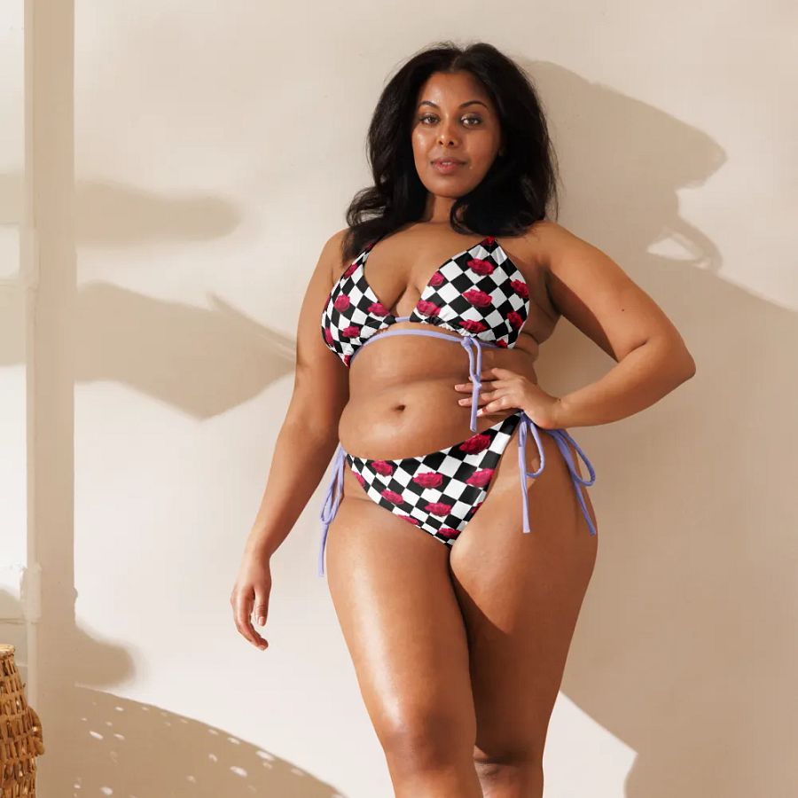 Rosy string bikini {black and white} product image (10)