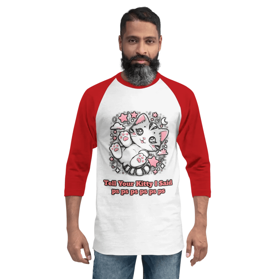 pspsps Kitty Baseball Style Tee - Light Torso Colors product image (84)