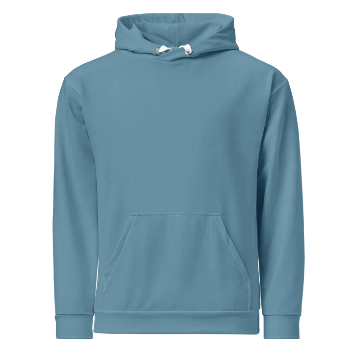 Plain Medium Light Blue Soft Summer Unisex Recycled Polyester Heavyweight Premium Hoodie by Treasure Pie product image (1)