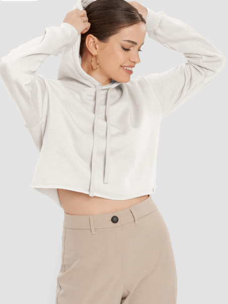 DANCE MEMECOIN - CROP HOODIE - CLUB LINE - HEATHER DUST product image (1)