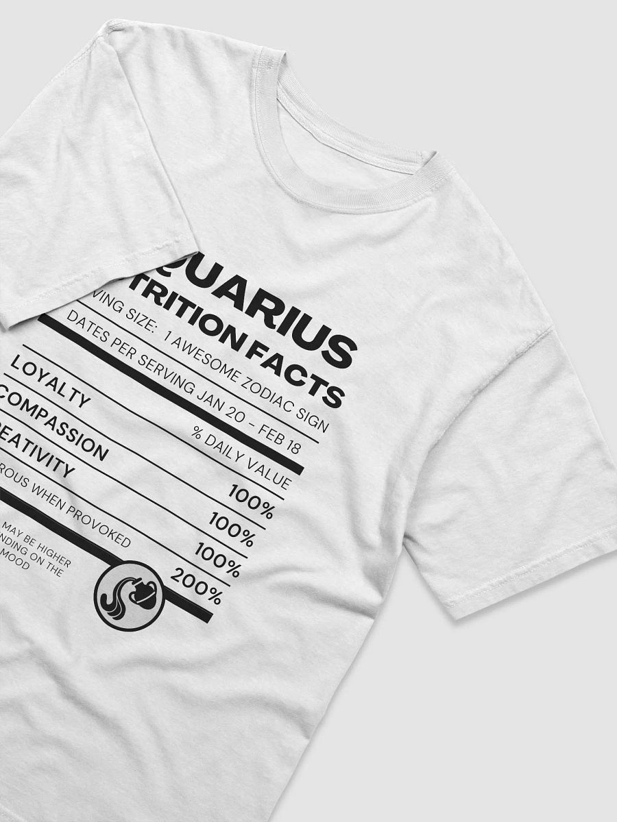 Aquarius Nutrition Facts T-Shirt (Black Writing) product image (3)