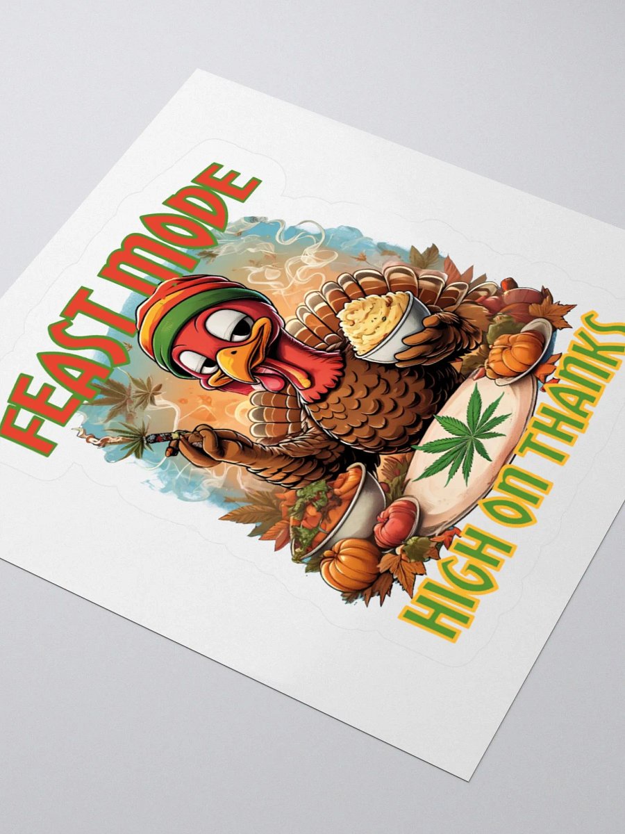 Funny Rasta Turkey Sticker | Thanksgiving weed Sticker product image (9)
