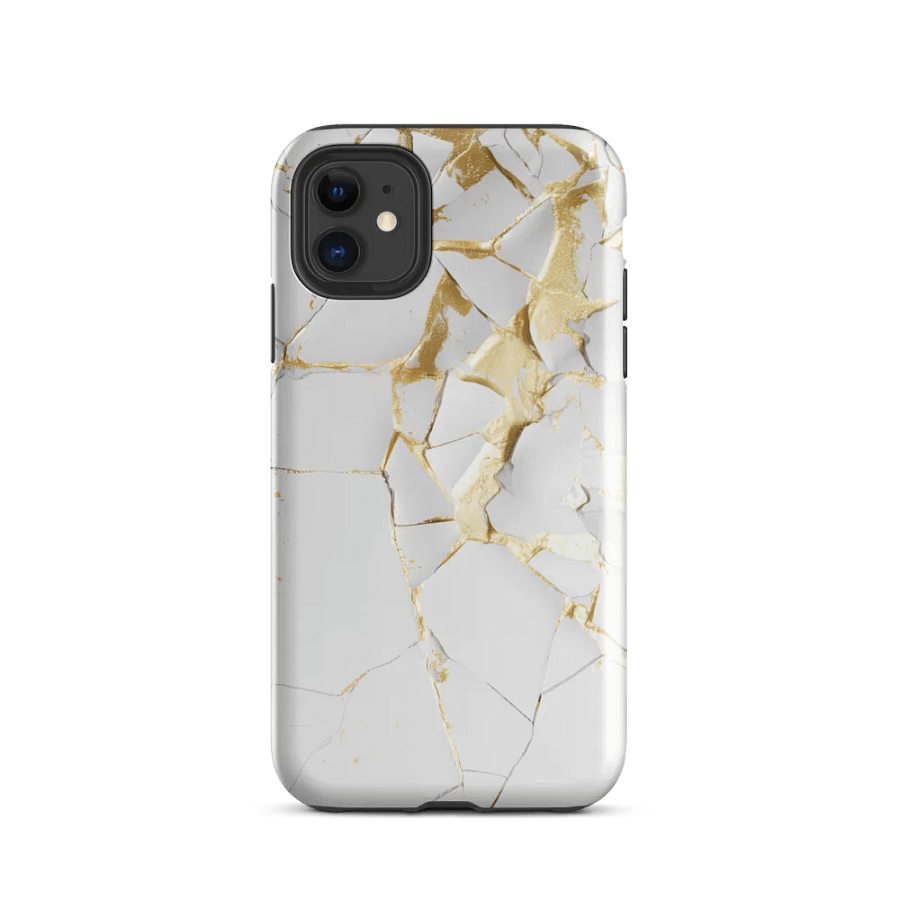 Elegant White & Gold Kintsugi Tough iPhone Case product image (47)