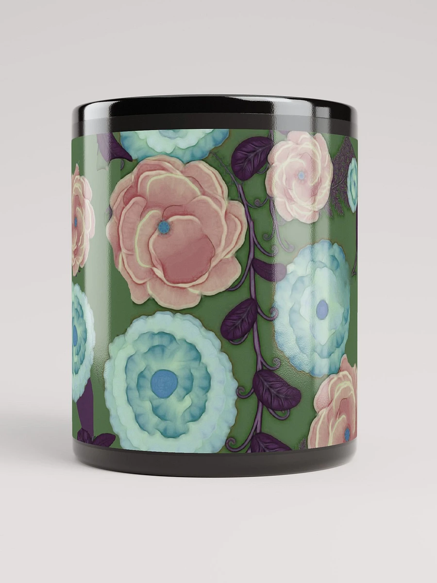 Earthy Peach and Turquoise Flower Black Coffee Mug product image (9)