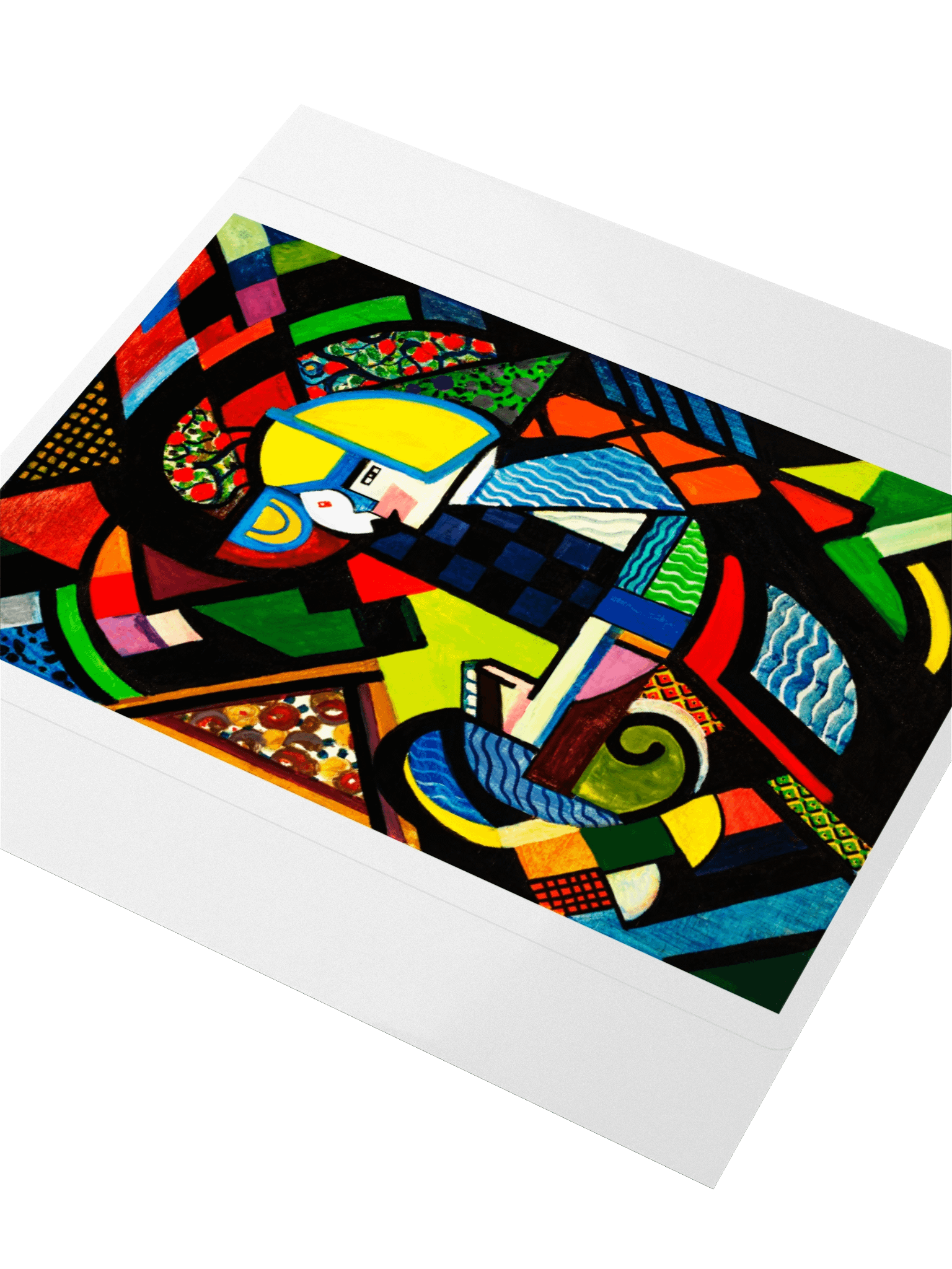 Cubist Abstract Sticker Vibrant Geometric Modern Art Design product image (3)