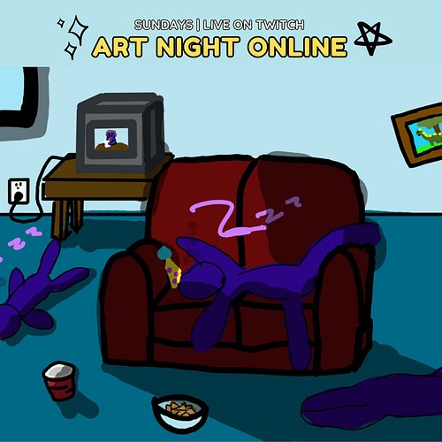 It's Sunday so we play #tunes and make #art! Join us on #Twitch NOW! Today your prompt is #Party! Art by the amazing ReeseWit...