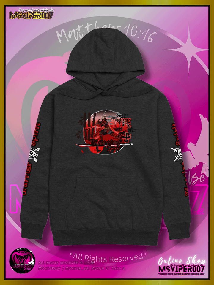 Hoodie - MsViper007's "Warrior Spirit" (crimson/V1) - Cozy Hoodie By Anna H. product image (1)