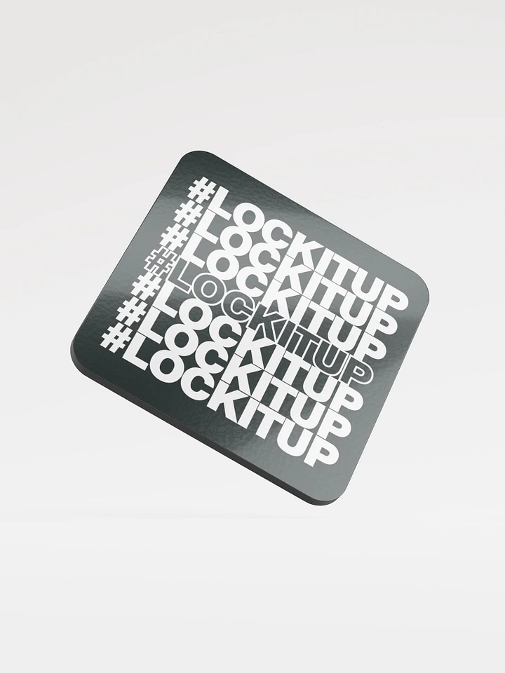 #LOCKITUP - Glossed Cork Coaster (Black) product image (1)