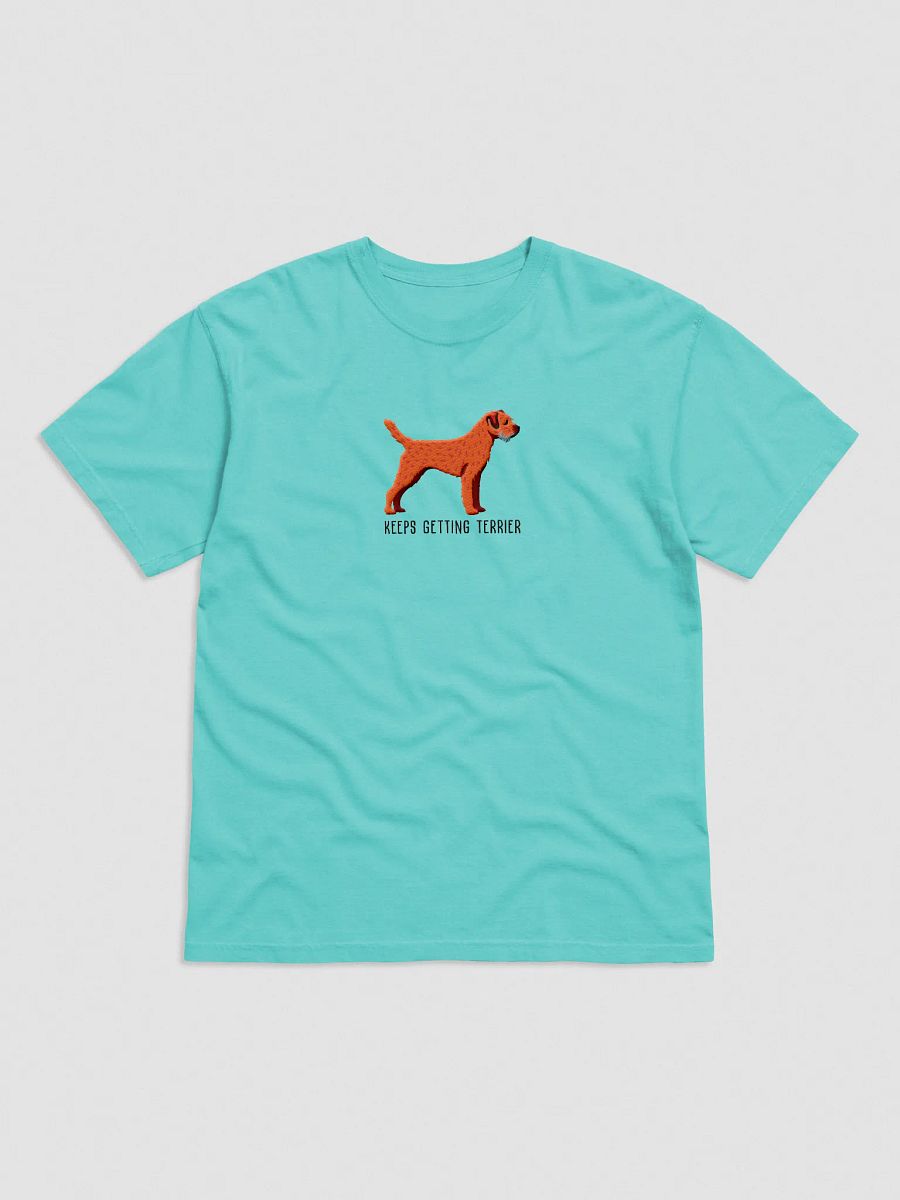 Keeps Getting Terrier T-Shirt(Embroidered) of a Border Terrier(Red) product image (17)