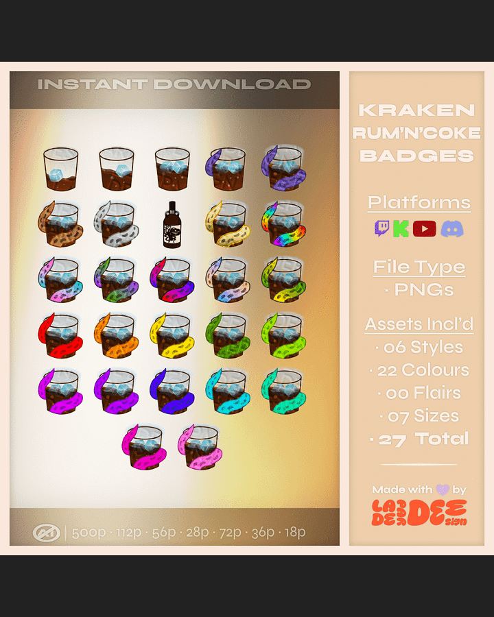 Kraken Rum'N'Coke Badges product image (1)