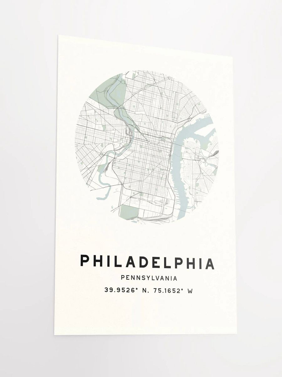 Philadelphia Street Map Poster – Beige Minimalist Circular City Art product image (4)