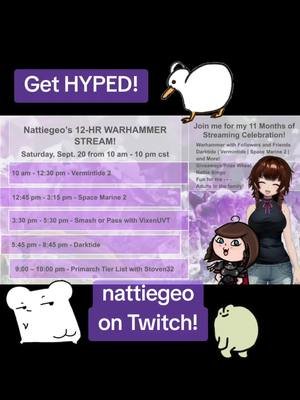 lets go! #warhammer #stream #vtuber #gaming #battlesister  so excited to celebrate 11 months of streaming with this mini marathon!! excite!!